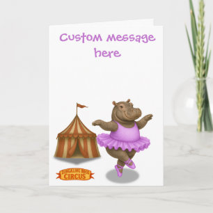 Circus hippo. Add your own message. Card