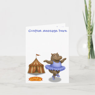 Circus hippo. Add your own message. Card