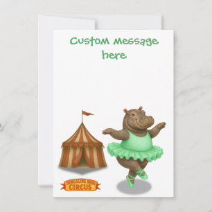 Circus hippo. Add your own message. Thank You Card