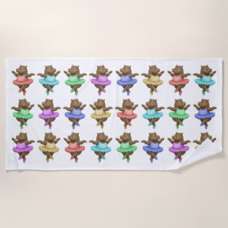 Circus hippo beach towel