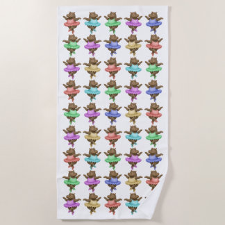 Circus hippo Beach Towel