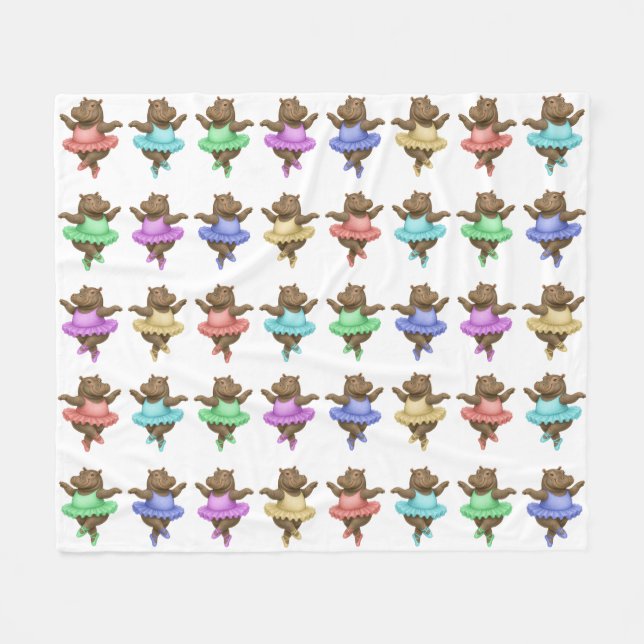 Circus hippo fleece blanket (Front (Horizontal))