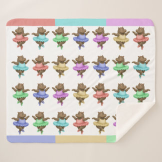 Circus hippo sherpa blanket