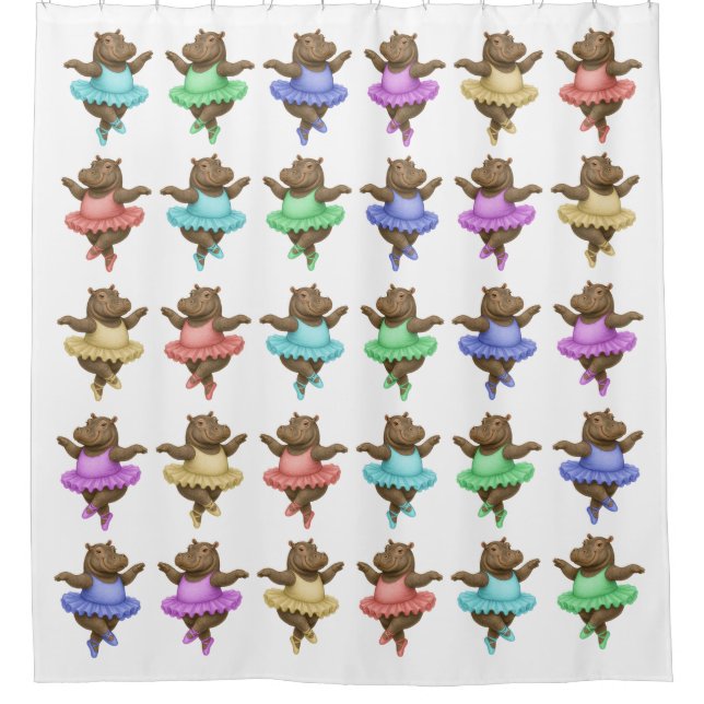 Circus hippo shower curtain (Front)
