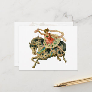 Circus Horse and Dancer Postcard