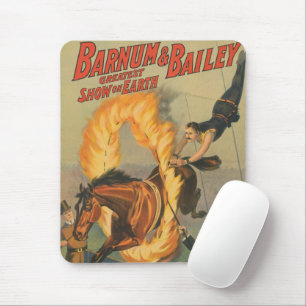 Circus Horse Leaping Through A Flaming Hoop Mouse Mat