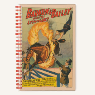 Circus Horse Leaping Through A Flaming Hoop Notebook