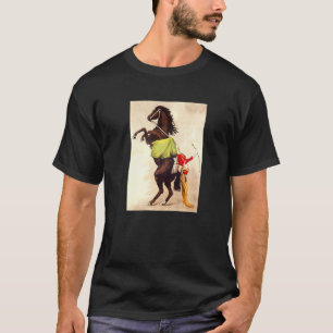 Circus Horse On Back Legs Girl Trainer Long Blonde T-Shirt