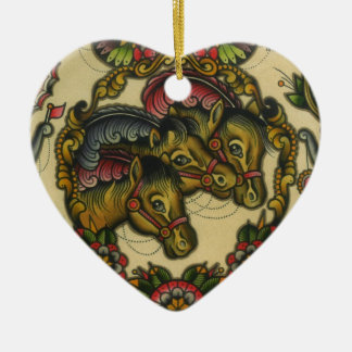 circus horses ceramic tree decoration