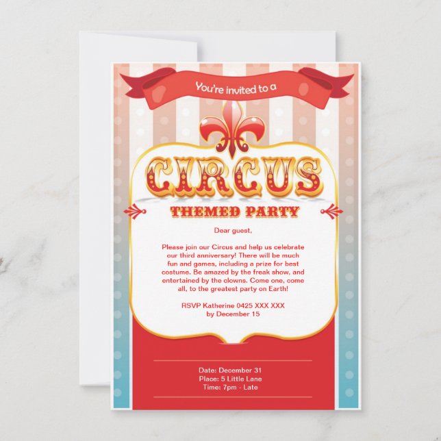 Circus Invitation (Front)