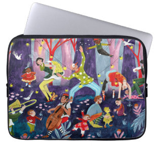 Circus kids & performing artist in the forest laptop sleeve