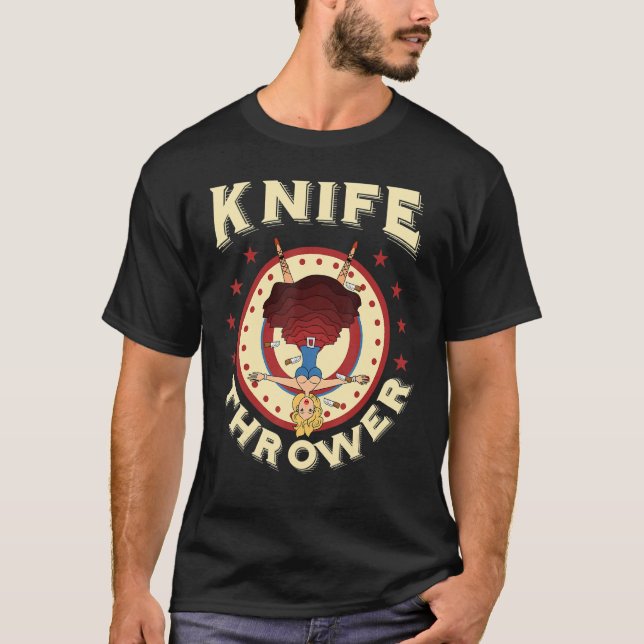 Circus Knife Thrower Performers Carnival Tent T-Shirt (Front)