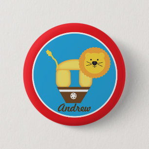 Circus Lion Birthday Button