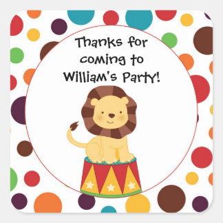 Circus Lion Birthday Party Sticker