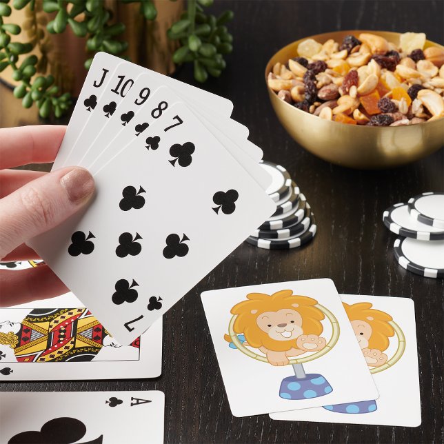 Circus Lion Jumping Through A Hoop Playing Cards (Creator Uploaded)