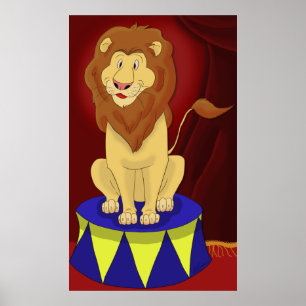 Circus Lion Poster Print