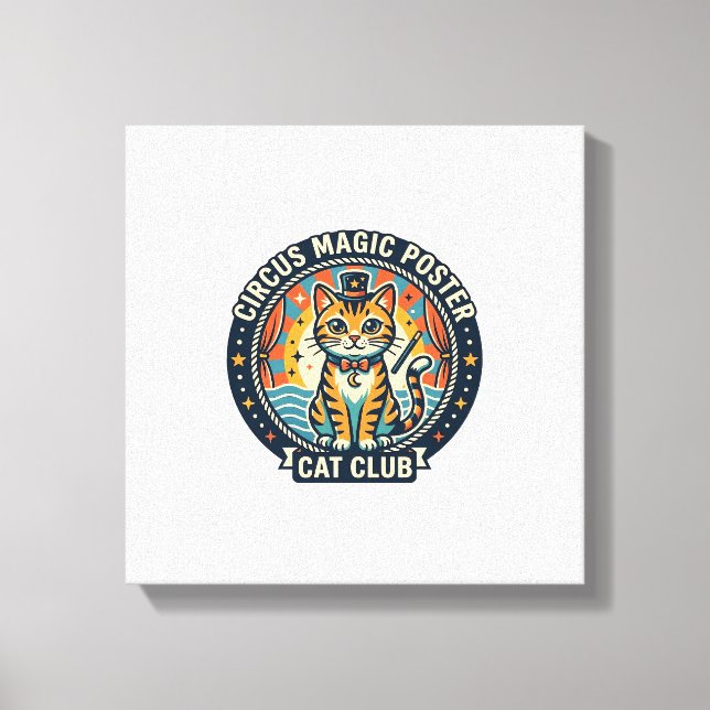 Circus Magic Poster Cat Cute Kitty Design - Circus Canvas Print (Front)