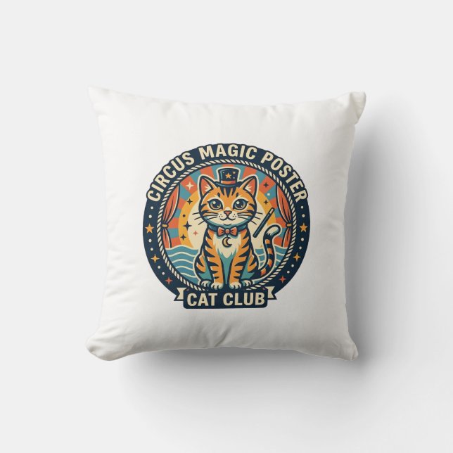 Circus Magic Poster Cat Cute Kitty Design - Circus Cushion (Front)