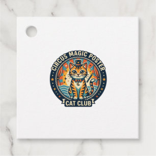 Circus Magic Poster Cat Cute Kitty Design - Circus Favour Tags