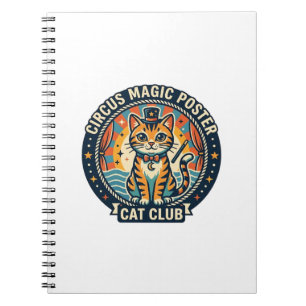 Circus Magic Poster Cat Cute Kitty Design - Circus Notebook