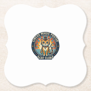 Circus Magic Poster Cat Cute Kitty Design - Circus Paper Coaster