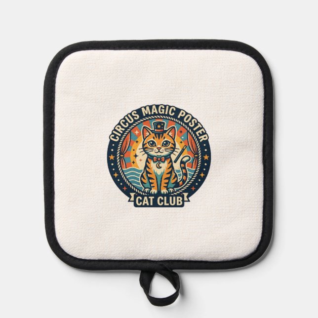 Circus Magic Poster Cat Cute Kitty Design - Circus Pot Holder (Front)