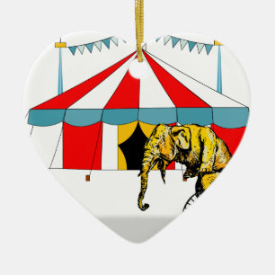 Circus Memorabilia In Memory of Circus Elephants Ceramic Tree Decoration