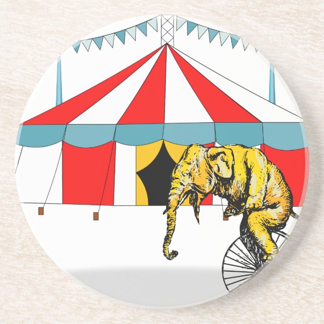 Circus Memorabilia In Memory of Circus Elephants Coaster (Front)
