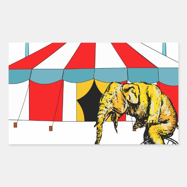 Circus Memorabilia In Memory of Circus Elephants Rectangular Sticker (Front)