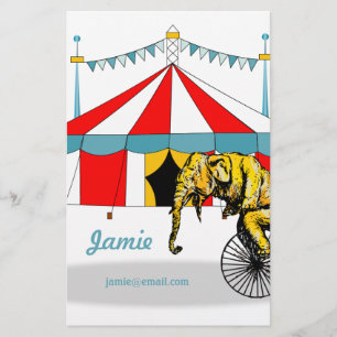 Circus Memorabilia In Memory of Circus Elephants Stationery