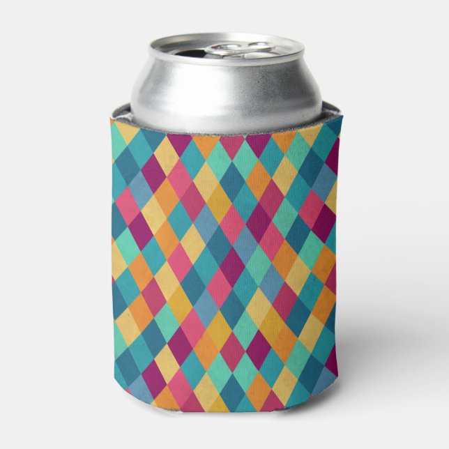 Circus Multicolor Rhombuses Can Cooler (Can Front)