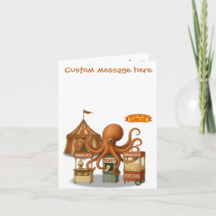 Circus octopus. Add your own message. Card