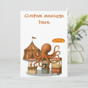 Circus octopus. Add your own message. Card
