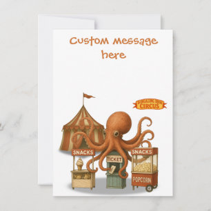 Circus octopus. Add your own message. Thank You Card