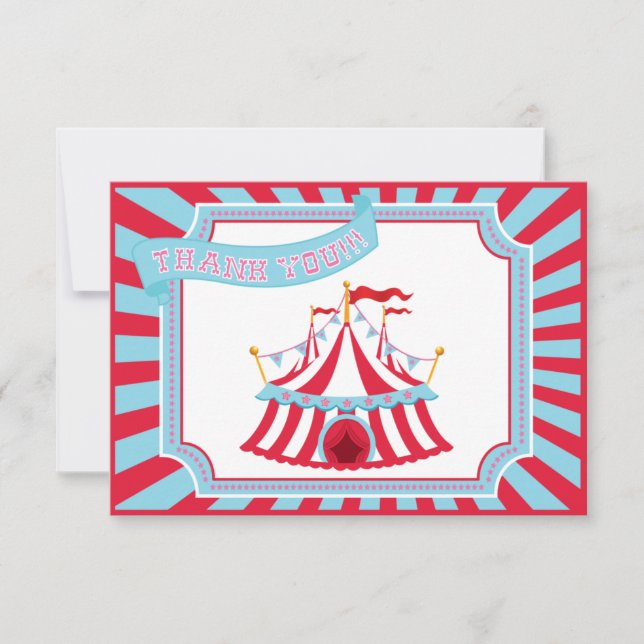 Circus or Carnival Tent - Thank You Cards (Front)