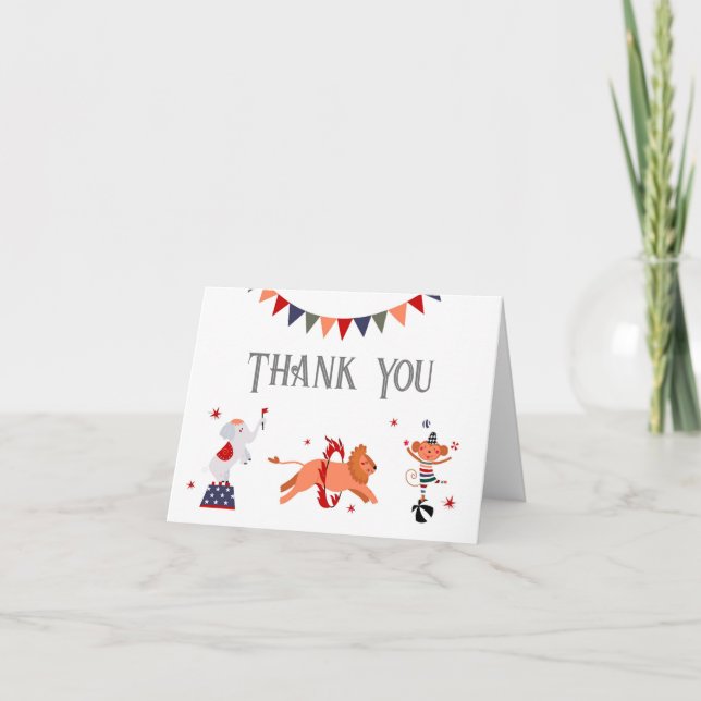 Circus or Carnival Themed Thank You Card (Front)