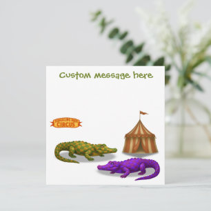Circus painted crocodile. Add your own message. Card