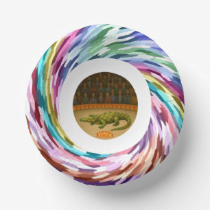 Circus painted crocodile paper plate