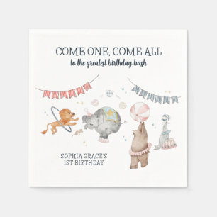 Circus Party Carnival Theme 1st Birthday Napkin