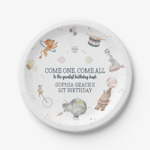 Circus Party Carnival Theme 1st Birthday Paper Plate