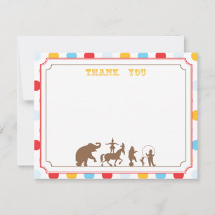 Circus Party Flat Thank You Note Card