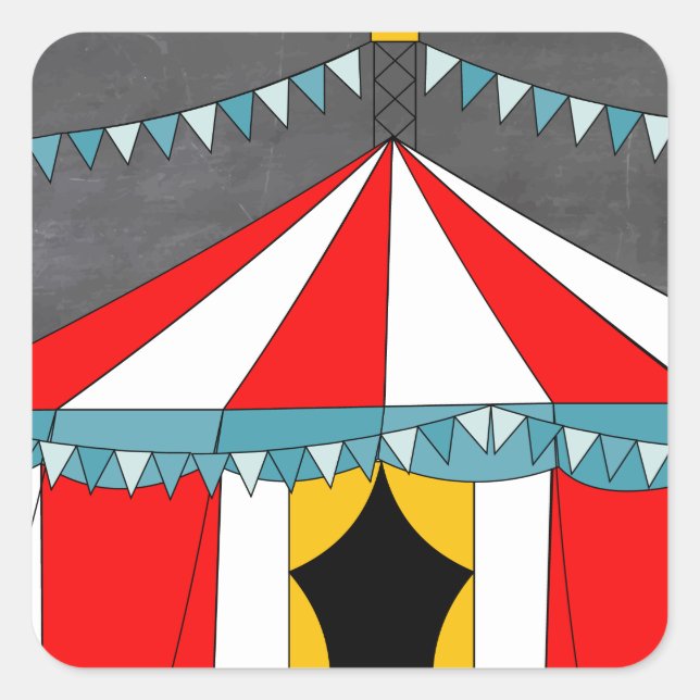 Circus Party Gifts Square Sticker (Front)