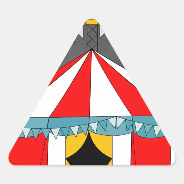 Circus Party Gifts Triangle Sticker (Front)