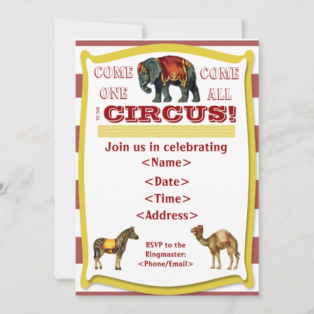 Circus Party Invitation (Front)