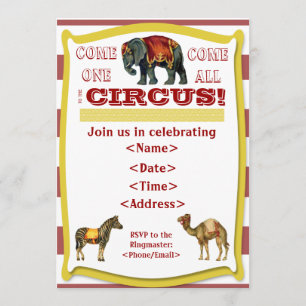 Circus Party Invitation