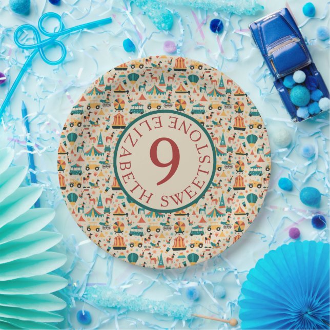 Circus Pattern Paper Plate (Party)