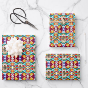 Circus Pattern Wrapping Paper Sheet