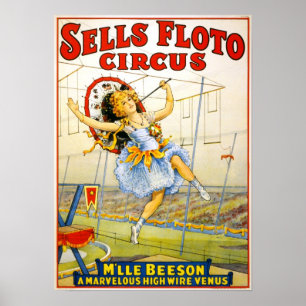 Circus Performance Vintage 1921 Poster