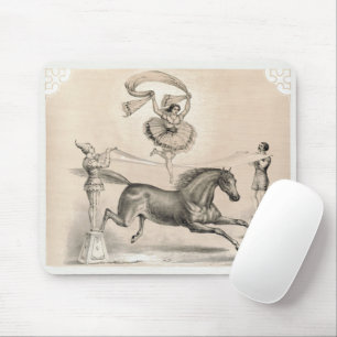 Circus Performer Jumping Over A Large Ribbon Mouse Mat