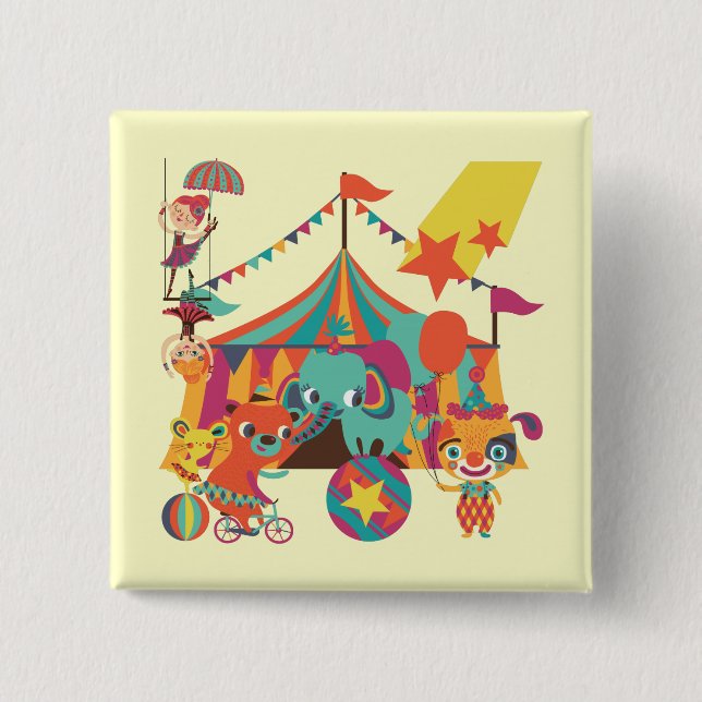 Circus Performers 15 Cm Square Badge (Front)